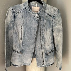 Rebeca Taylor Tweed Pattern Denim Jacket